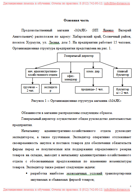 Пример отчета по практике МАНО
