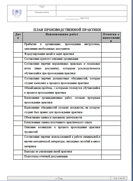 Пример отчета по практике по дошкольному образованию