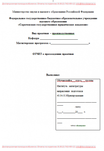 Пример отчета по практике СГЮА